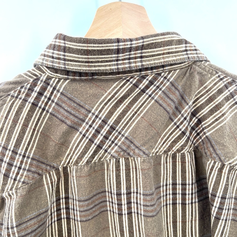 Bob Timberlake heavyweight flannel shirt outdoor cabincore work brown XL - Picture 10 of 12
